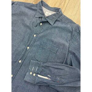 HARTFORD Blue Chambray Button-down Shirt sz XXL 2XL